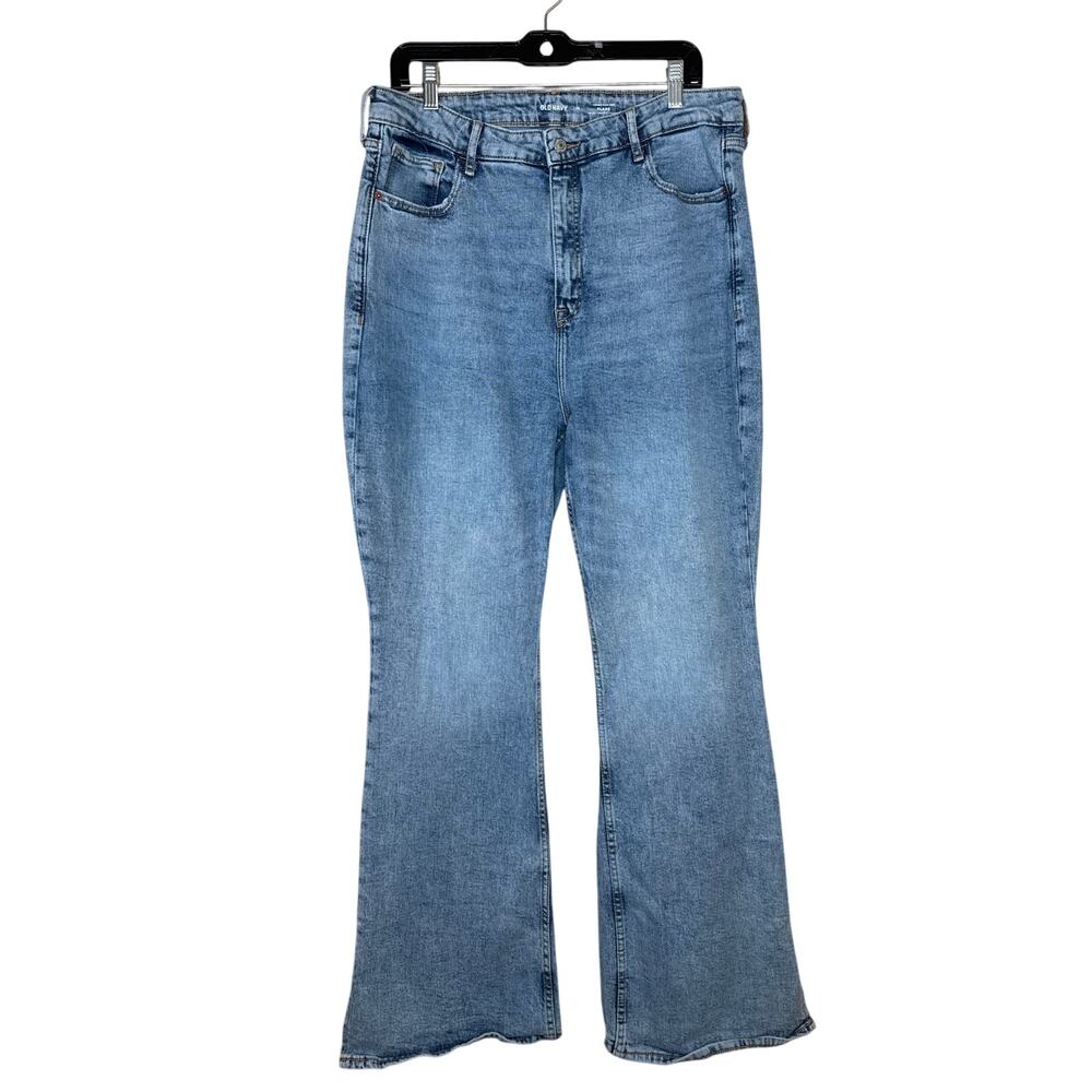Old Navy High-Rise Flare Jeans Size 16 Stretch Cotton Spandex Y2K Full Length
